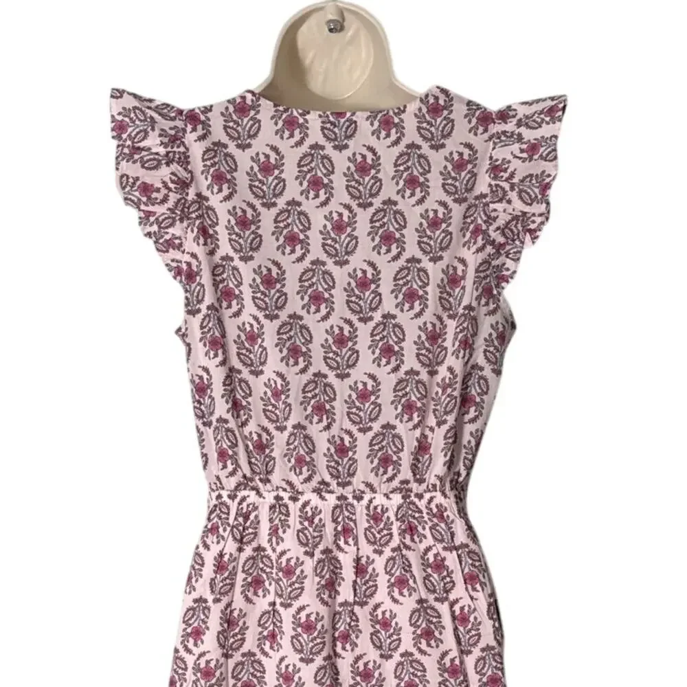 NWT J. Crew‎ Ruffle Sleeve Floral Print Cottagecore Midi Dress Size 2